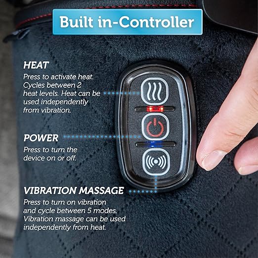 COMFIER Knee Massager,Vibration Knee Heating Pad for Knee Pain Relief,Knee Warmer with 2 Heat Levels,Auto Shut-Off Heat Pads,Multiple Settings
