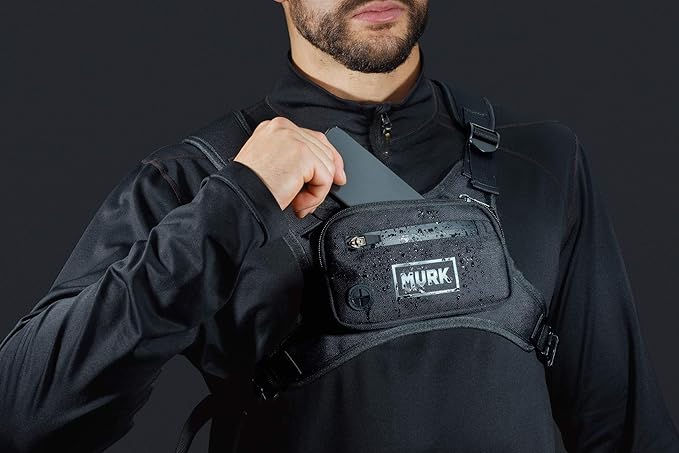 MVRK Water Resistant Chest Pack - Running Vest for Workouts, Running Phone Holder Extra Storage, Lightweight Running Pack