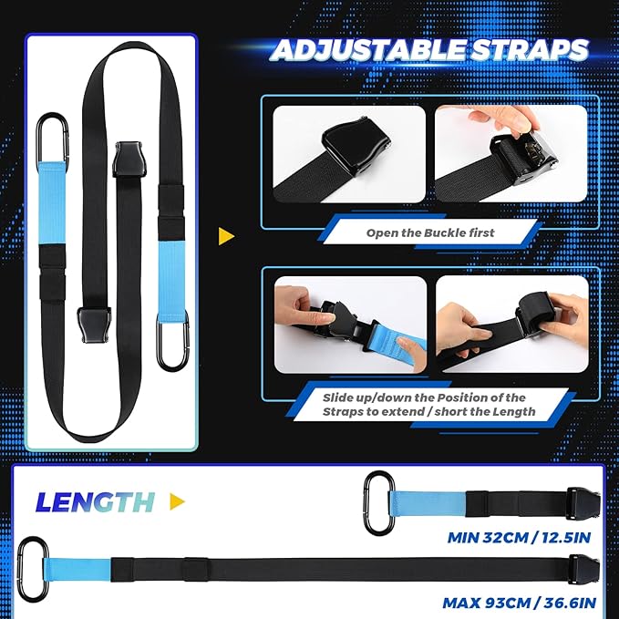 Bodyweight Fitness Resistance Suspension Kit Extension Strap Door Anchors