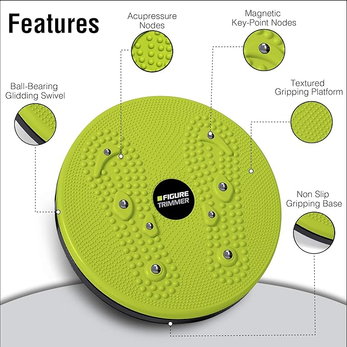 Core Abs Twister Board - 12-inch Waist Sculptor 8 Magnets