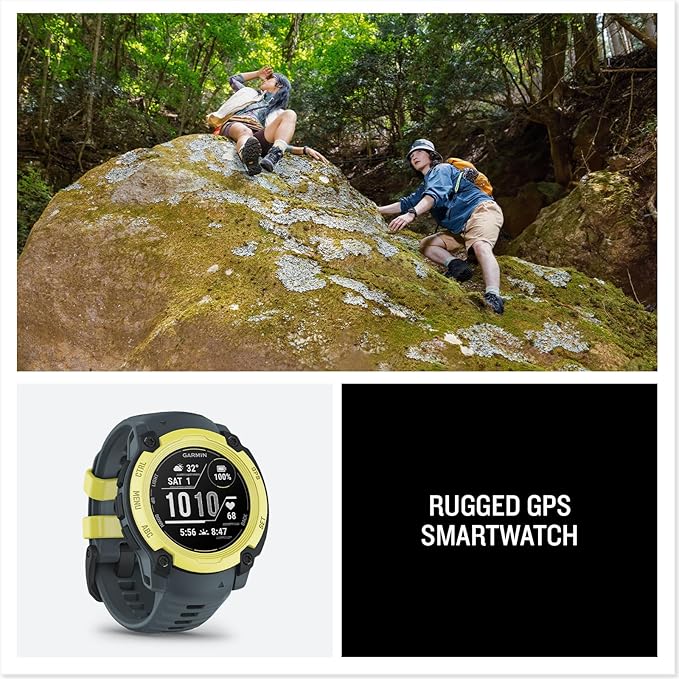 Garmin Instinct E Rugged GPS Adventure Smartwatch, Electric Lime with Twilight Band | 40mm | Wrist Based Heart Rate Monitor, Up to 16 Days of Battery Life with Signature Stand Power Bundle