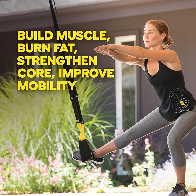 TRX Training All-in-One Suspension-Trainer Exercise Equipment Bundle 4 Strength-Exercise 10 Items