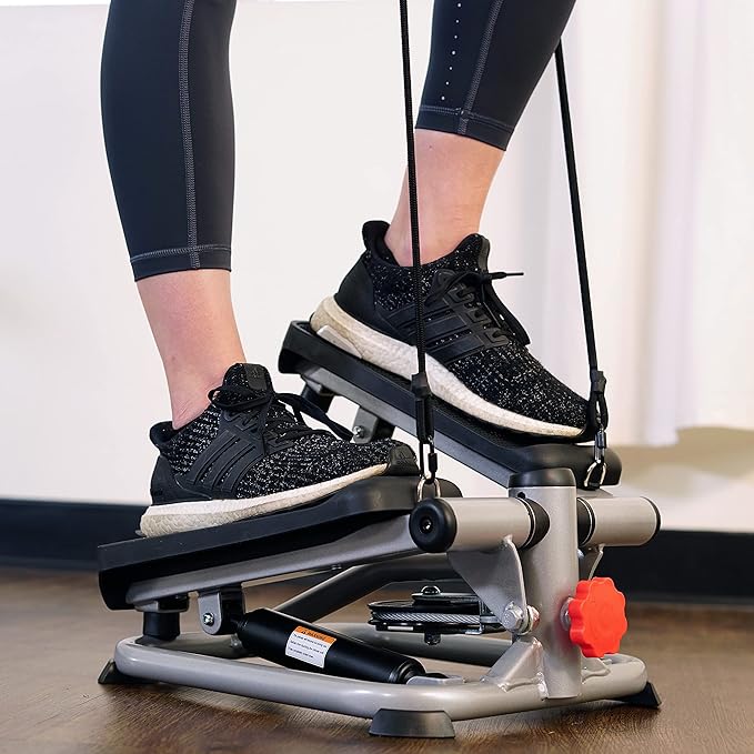 Sunny Health & Fitness Mini Steppers for Exercise at Home, Stair Step Workout Machine, Full Body Cardio Equipment, with Optional Free SunnyFit App Connection and Resistance Band