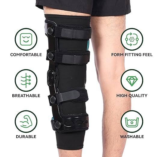 Orthomen Knee Brace Undersleeve, Reaction Compression Support Closed Patella Protects Skin from Abrasions and Irritations,Comfortable,Breathable, Lightweight,Non Slip Material (Pack of 2) Medium