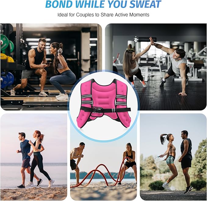 ZELUS Weighted Vest, 12lb Weight Vest with Reflective Stripe for Workout, Strength Training, Running, Fitness, Muscle Building, Weight Loss, Weightlifting