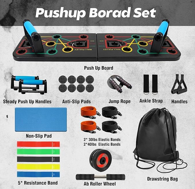 Wavar Portable Home Gym System: Large Compact Push