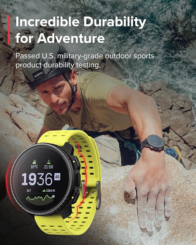 SUUNTO Vertical GPS Sports Watch, Premium Multisports Watch w/1.4 inch Touchscreen & 95+ Training Workout Analysis, Heart Rate & Sleep Tracking, 60-Day Battery Life, Dual-GNSS, Free Offline Maps, Lime