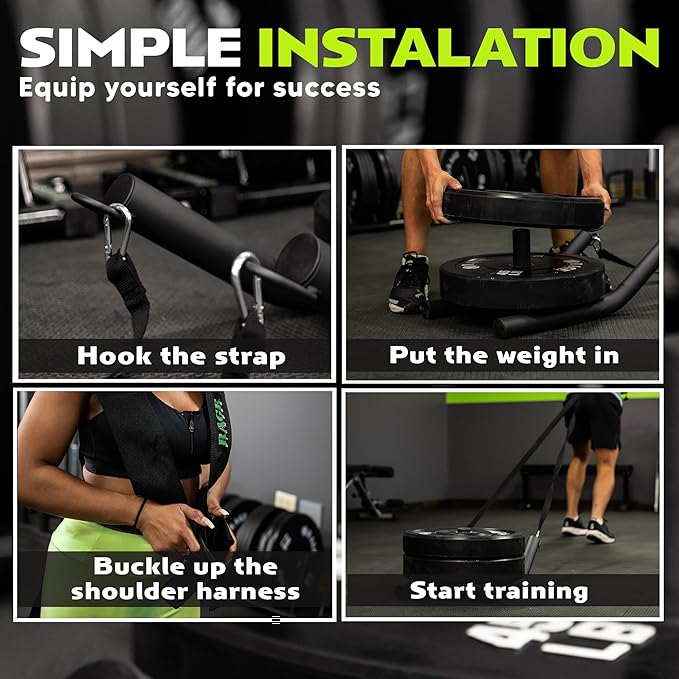 R2 Weight Training Pull Sled with Harness. 90 6.5 Feet