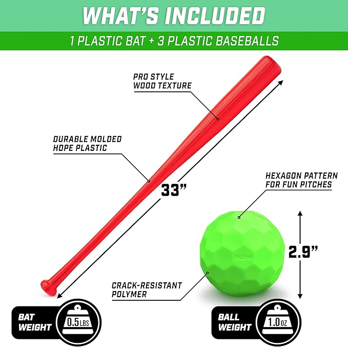 GoSports LotBall Backyard Baseball Bat and Ball Set