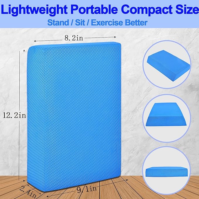 Small Balance Board, Exercise Balance Pad, Yoga Mat Thick, Non-Slip Foam Pad, Yoga Mats for Balance Exercise Stability Workout, Knee Pads Trainer for Physical Therapy Strength Training Ankle Exercises