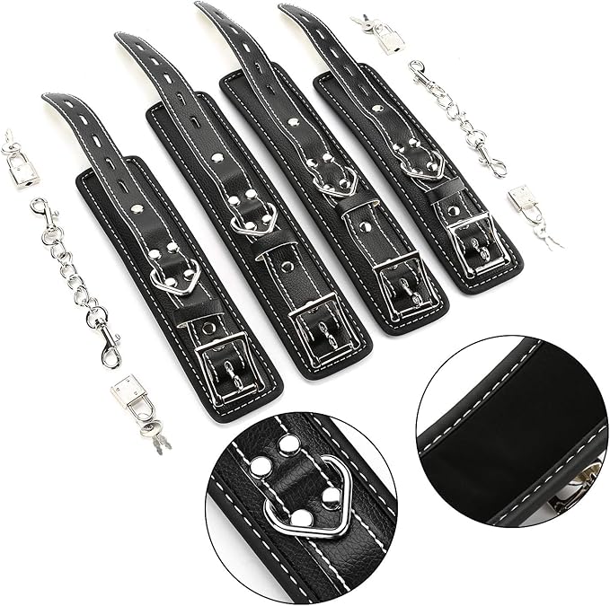 Sovyime Black Portable Exercise Spreader Bar with 4pcs