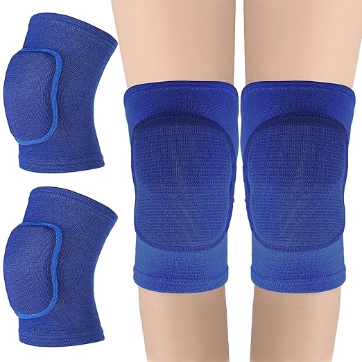 Sibba Kids Knee Pad, Breathable Elastic Knee Brace, Anti-Slip Padded Sponge Knee Protector for Volleyball Basketball Football (Blue)