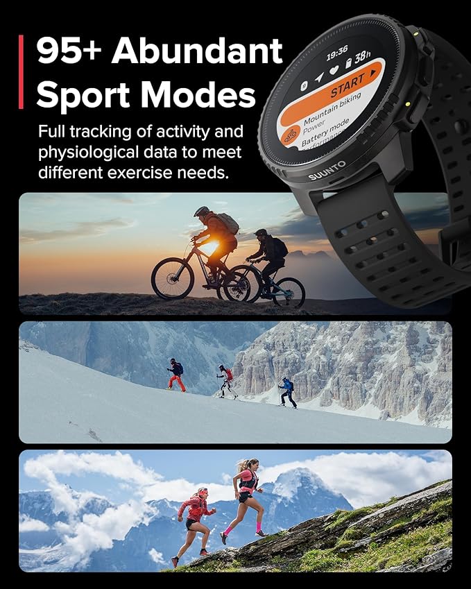 SUUNTO Vertical Titanium Solar GPS Adventure Watch, Dual-Band GNSS, Offline Maps, Solar Charging, 95+ Sports Modes, Training Metrics & Recovery Insights