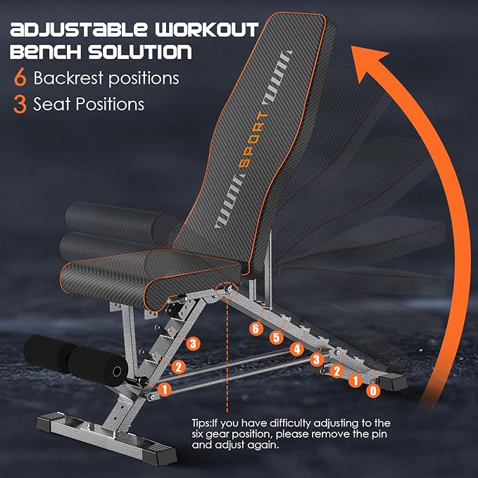 KUYOU Weight Bench 2 in 1 Workout