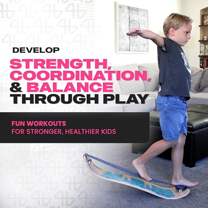 Balance Board for Kids - Slackline Wooden Wobble Board - Slackboard Balance Trainer for Coordination - Training for Skateboard, Snowboard, Football, Soccer, Baseball, Basketball - Dolphin