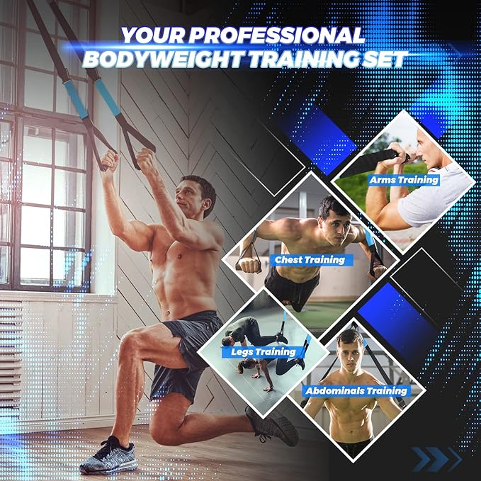 Bodyweight Fitness Resistance Suspension Kit Extension Strap Door Anchors