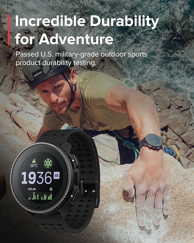 SUUNTO Vertical Titanium Solar GPS Adventure Watch, Dual-Band GNSS, Offline Maps, Solar Charging, 95+ Sports Modes, Training Metrics & Recovery Insights