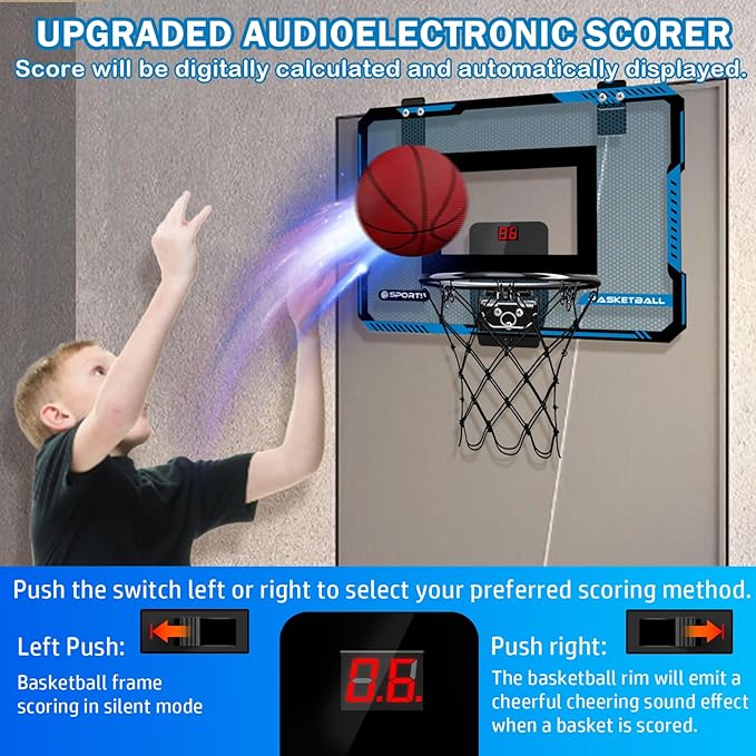 Indoor Basketball Hoops for Kids Over The Door 3 Balls