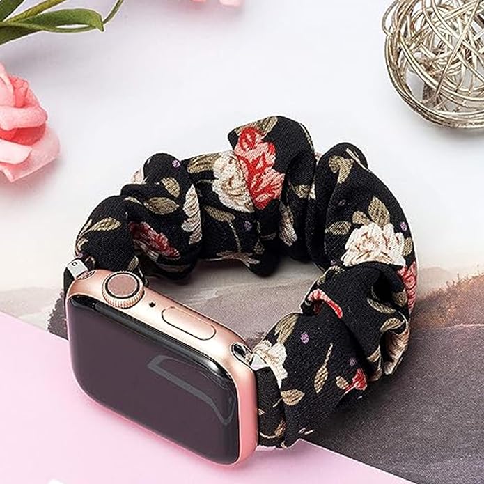 Compatible for FITVII Nexa, HM21, HM68, H86, HM57, HM78, H56 Smart Watch Fitness Tracker Bands, 18mm, 20mm, 22mm Fabric Elastic Scrunchie Elastic Women Cute Replacement Straps