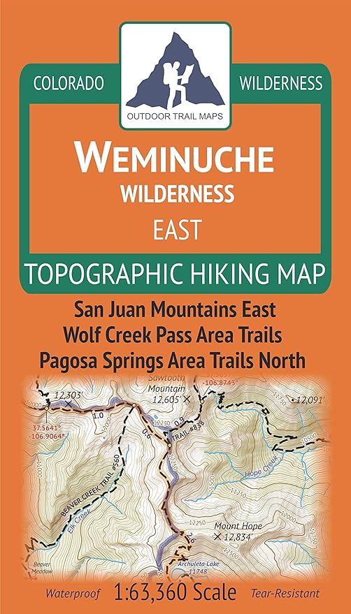 Outdoor Trail Maps Weminuche Wilderness East - Colorado (2019)