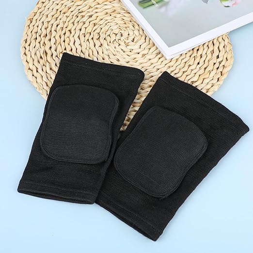 Sibba Kids Knee Pad, Breathable Elastic Knee Brace, Anti-Slip Padded Sponge Knee Protector for Volleyball Dance Running Skating Basketball Football Sports (Black)