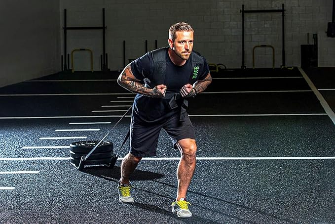Speed Training Pull Sled, Workout Weight Sled for Upper Lower Body Speed & Strength Development, Endurance & Cardio Training, Helps Build Knee Strength, Compatible with 2" Weight Plates