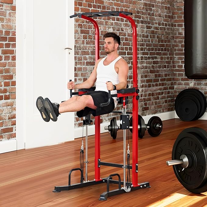 SogesPower Power Tower Dip Station Pull Up Bar