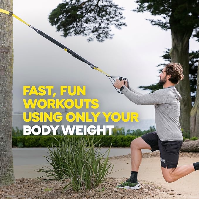 TRX Training All-in-One Suspension-Trainer Exercise Equipment Bundle 4 Strength-Exercise 10 Items