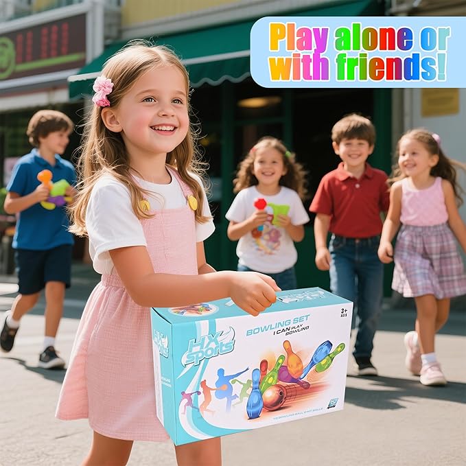 Bowling Set for Kids and Adults, Christmas Birthday Party Games, Kids Education Motor Skills Toys,Perfect Outdoor Toys