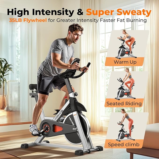 YOSUDA Indoor Cycling Bike Brake Pad/Magnetic Stationary Bike - Cycle Bike with Tablet Mount & Comfortable Seat Cushion