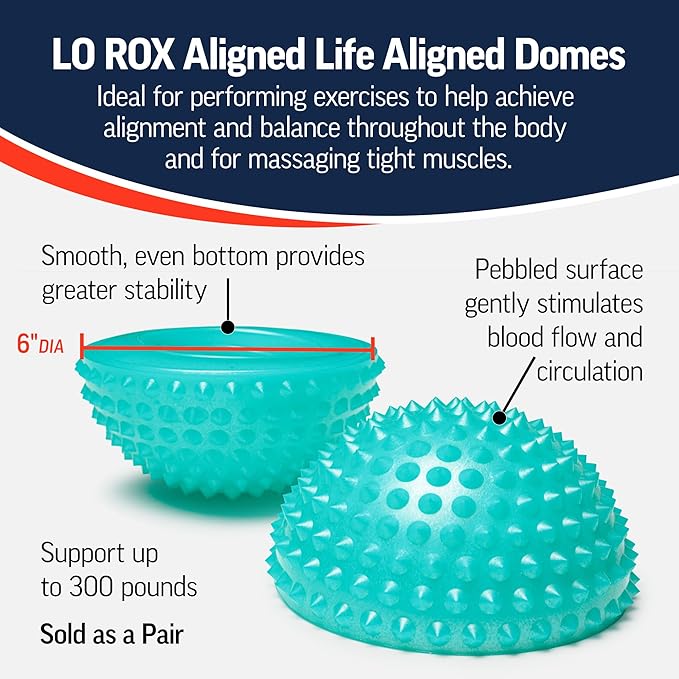 OPTP LO ROX Aligned Life Domes (Pair) - Textured Balance Pods - Stability and Balance Training Equipment - Sensory and Self-Massage Tools - by Lauren Roxburgh