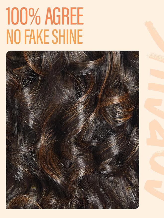 GORGIUS Glueless Wavy Wig with Bangs Highlight Brown Synthetic Curtain Bang Wig with Realistic Scalp 22 Inch