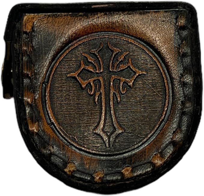 Be strong and courageous Brass Compass with Leather