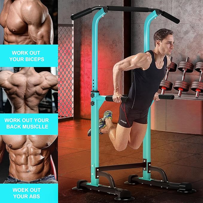 DlandHome Power Tower Dip Station Pull Up Bar