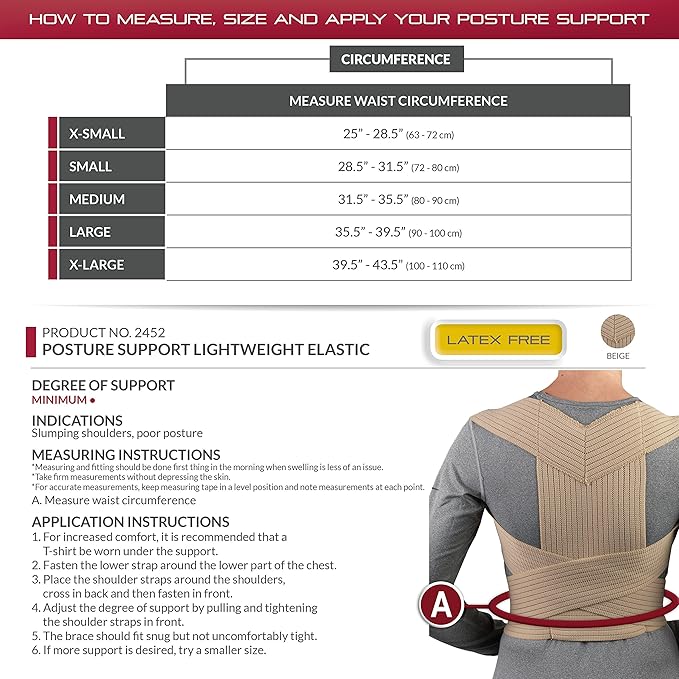 OTC Posture Support, Correct Shoulder Slump Poor Body Position, X-Large