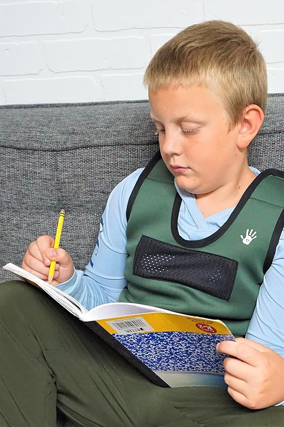 Weighted Vest For Kids - Adjustable Compression Vest With Six Removable Weights Included - Breathable Snug Fit Design