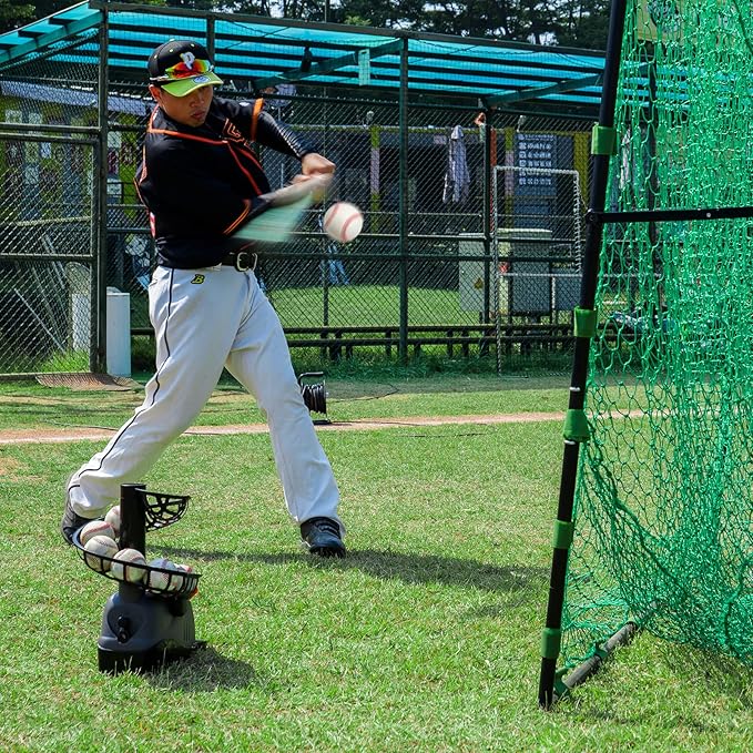 Furlihong 898BH Baseball Soft Toss Machine, Angle Adjustable, Step On Paddle and Release to Launch, No Power Supply Needed, Works with Regulation Baseball