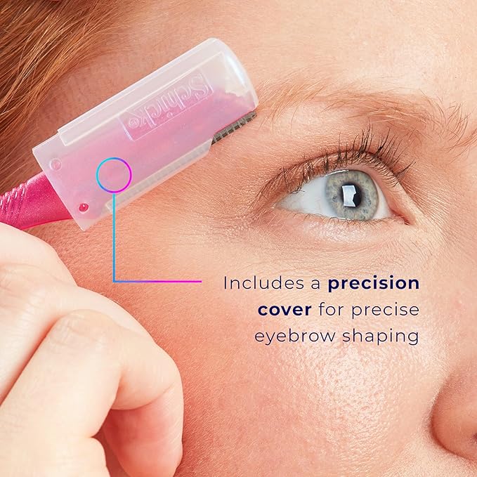 Schick Hydro Silk Touch-Up Dermaplaning Tool with Precision Cover, 3ct | Dermaplane Razor, Face Razors, Peach Fuzz Remover
