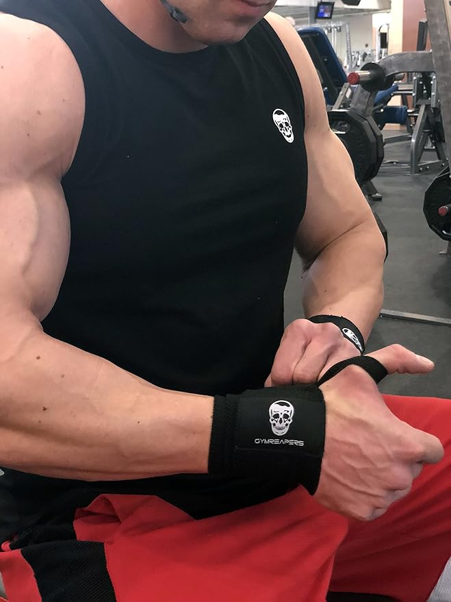 Gymreapers Weightlifting Wrist Wraps (IPF Approved) 18" Professional Quality Wrist Support with Heavy Duty Thumb Loop - Best Wrap for Powerlifting Competition, Strength Training, Bodybuilding