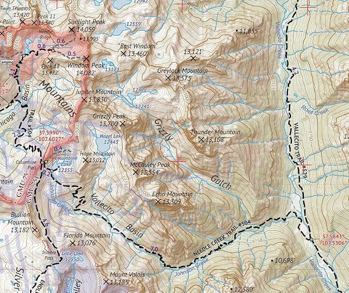 Weminuche Wilderness WEST - Colorado Topographic Hiking Map (2019)