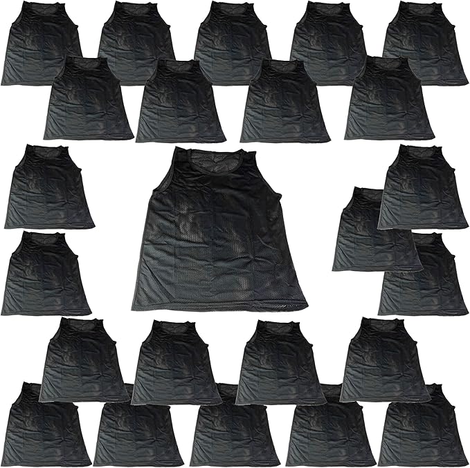 BlueDot Trading Youth Boys Girls UniSex Sports Scrimmage Pinnies Training Vest team practice Soccer, Green, Quantity 24 Pack