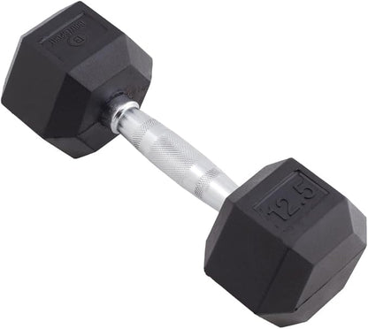 Body Sport Rubber Encased Hex Dumbbell Weight, Single – Dumbbells for Exercises – Strength Training Equipment – Home Gym Accessories – Weight Training