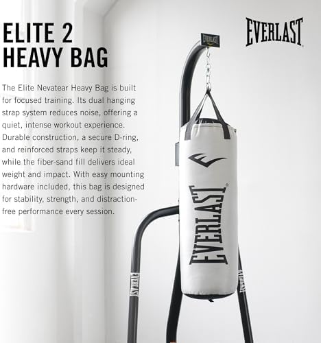 Everlast Elite 2 & Prime Punching Bag – Durable PVC Boxing Bag & Equipment for MMA, Kickboxing, Muay Thai, Home Gym Training