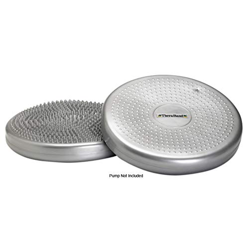 THERABAND Stability Disc for Balance Training, Pre-Inflated Balance Trainer, Round Core Cushion for Office Chair, Round Sport Stability Trainer, Physical Therapy Equipment to Improve Posture, Silver