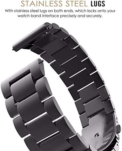 FitTurn Bands Compatible with Letscom, Letsfit, Lintelek, Yamay SmartWatch -Replacement Classic Stainless Steel Metal WatchBand for ID205L, ID205U,ID215G, ID205, ID216, ID205S, SW021