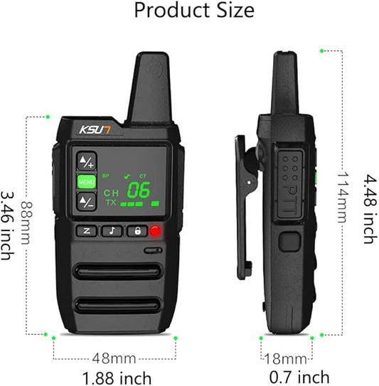 KSUN Walkie Talkies for Adults Rechargeable with Earpiece 22 FRS GZ20 (4 (4 Pack)