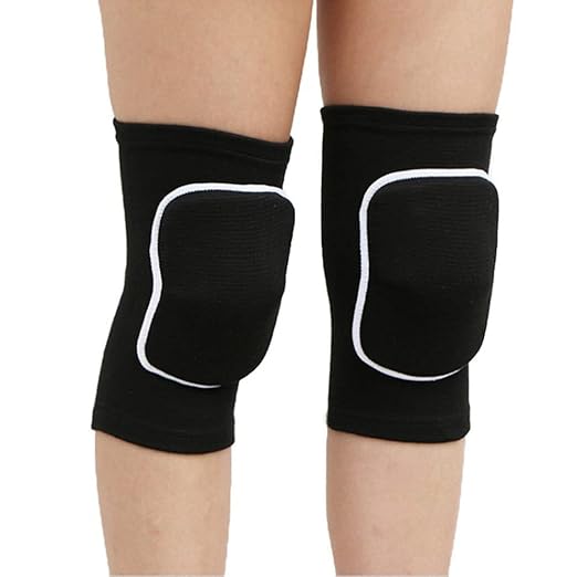 Kids Teens Protective Knee Pads, Anti-Slip Padded Sponge Knee Brace Knee Support for Football Volleyball Dance Skating Basketball Sports (Small,Black)