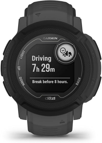 Garmin Instinct 2, dezl Edition, Rugged Trucking Smartwatch, Easy Break Planning, Compatible with the dezl OTR Navigator, Black