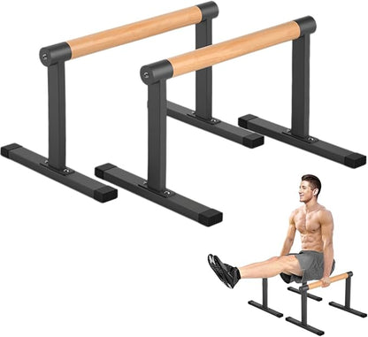 Wooden Parallel Bar and Dip Bar with Thick Gym,500lbs