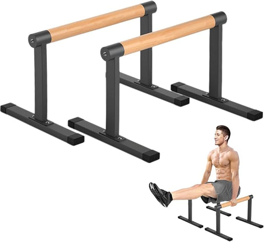 Wooden Parallel Bar and Dip Bar with Thick Gym,500lbs